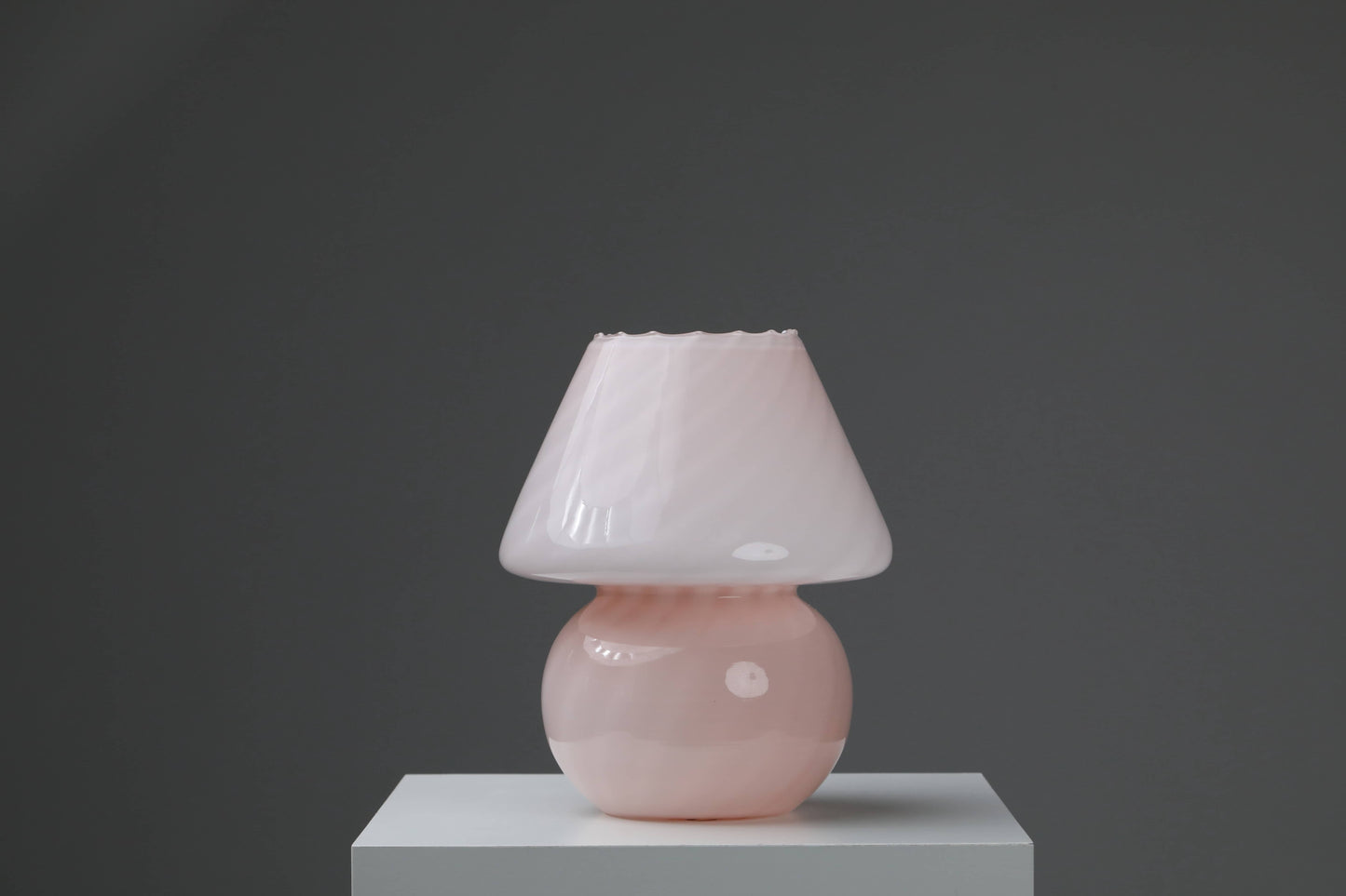 Pink Murano Mushroom Lamp