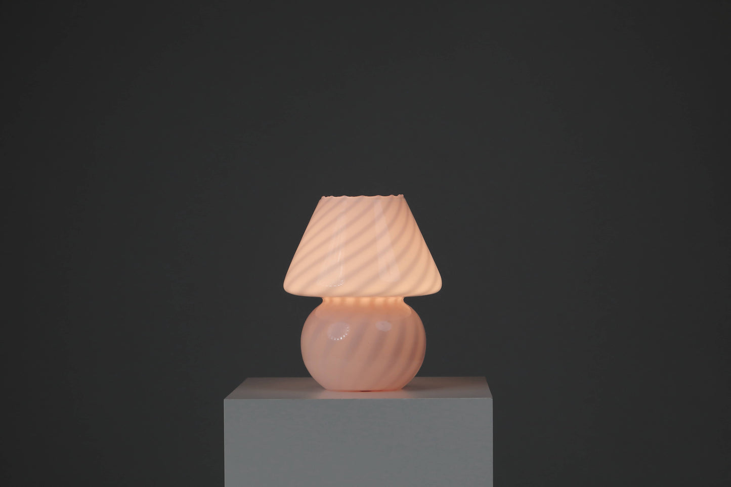 Pink Murano Mushroom Lamp